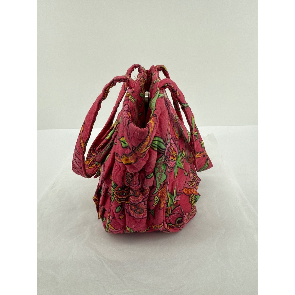 Mona B Quilted Floral Tote Bag Pink Green Yellow Boho Hippie Style - Picture 4 of 9